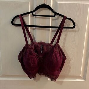 Torrid Elegant Lace Bralette in Burgundy